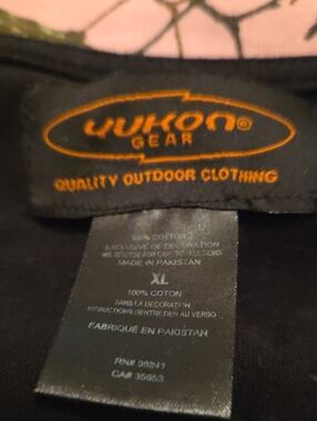 Yukon Gear Black Shirt with Pink Camo Sleeves